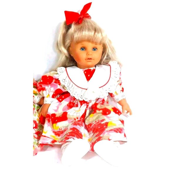 Max Zapf Creation Ballica Doll Twins ? Vintage 1980s 20" Ribbons and Lac… - Picture 6 of 16